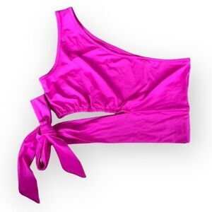 Hot Pink One Shoulder Wrap Crop Top NWT